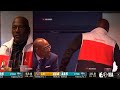 Michael Jordan looking shocked and leaves the arena after Westbrook hits back to back 3s