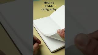 How to FAKE calligraphy with a normal Pen HACK #shorts
