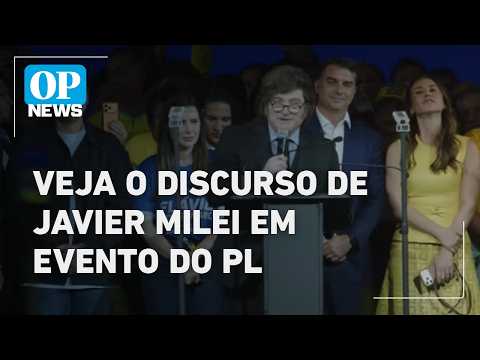 Acompanhe na íntegra o discurso de Javier Milei no lançamento da campanha de Flávio Bolsonaro