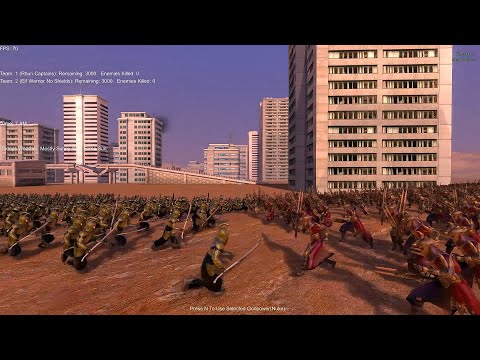 Mountain trolls vs Elf warriors vs Rhun (x2 rounds) battle 076 in Ultimate Epic Battle Simulator