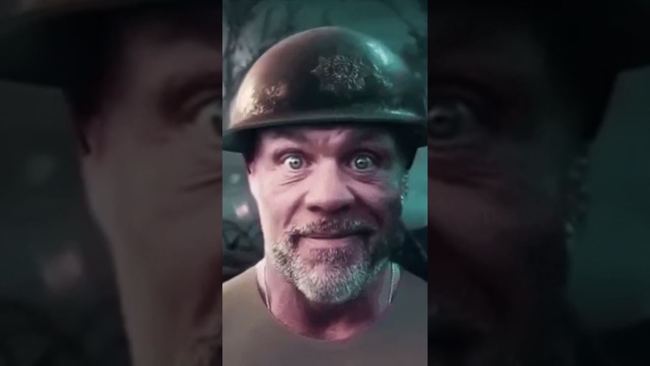 Oh my god, Bruh, Oh hell nah  Kurt Angle 1000 Yard War stare gif w/ sound Fx's.