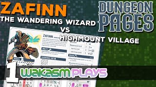▶️Dungeon Pages – Ep 1 – Zafinn the Wandering Wizard in Highmount Village – Solo BoardGaming