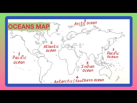 Oceans Map | 5 Oceans Map World | Oceans Map Pointing | Five Oceans