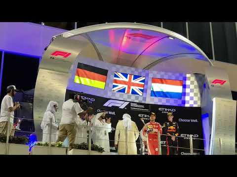 Podium Celebrations - 2018 Abu Dhabi GP