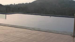  2014-01-30 The infinity pool, birds drinking and Chapora Fort