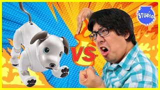 ROBO DOG AIBO VS. RYAN'S DADDY ! Who is the Better Robot Dog ? video