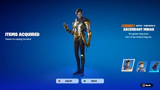 How To Get Ascendant Midas Skin NOW FREE In Fortnite! (Unlock Golden King’s Cape Back Bling)