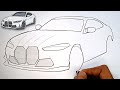 BMW M4 Car Drawing Tutorial How To Draw A BMW Car Easy To Draw Finishing Like A Pro