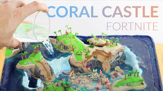 Creating &amp; Drowning my clay CORAL CASTLE (Fortnite Battle Royale) – polymer clay