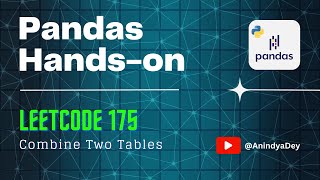 YouTube video 'Leetcode 175 - Combine Two Tables | Pandas Hands-on | #leetcode #python #pandas'