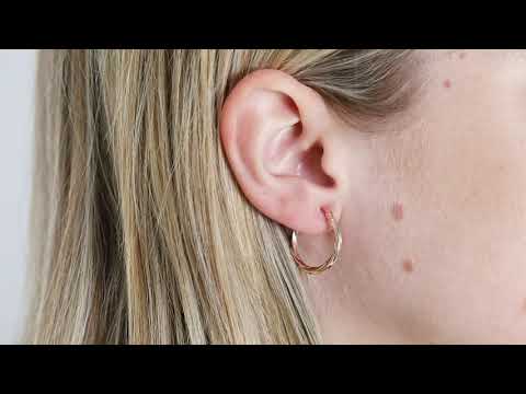 9ct Rose Gold Twisted Hoop Earrings - 19mm