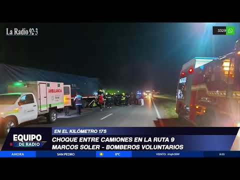Choque de camiones en ruta 9 Km 175