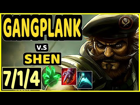 WHITEKNIGHT (GANGPLANK) vs SHEN - 7/1/4 KDA TOP CHALLENGER GAMEPLAY - EUW