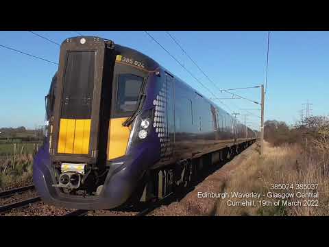 Trains near Curriehill: 19/03/22 | ScotRail 385's, Avanti 390 & SR 35018