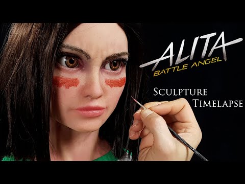 Alita Battle Angel Sculpture timelapse - Clay to Silicone