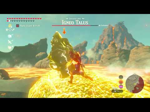 Savage Lynel Shield Destroys Igneo Talus - Zelda Breath of the Wild