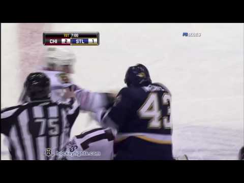 Cam Barker vs Mike Weaver Jan 2, 2010 - Blues feed