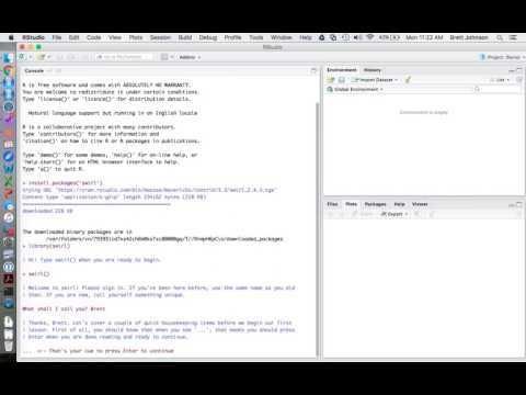 Getting Started in R with swirl()