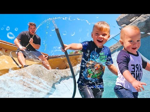 FILLING OUR NEW POOL WITH WATER! REMODELED POOL SURPRISE REVEAL!