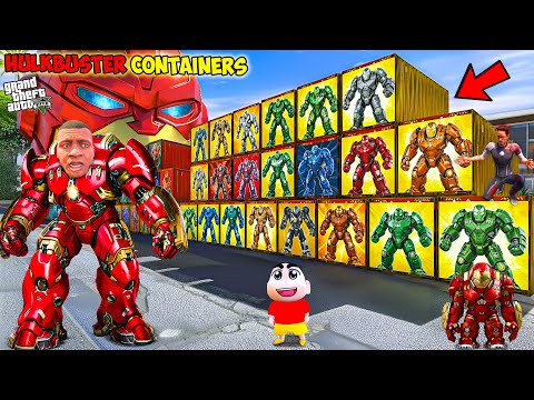 Franklin And Ironman Opening Hulkbuster Containers With Avengers in GTA 5