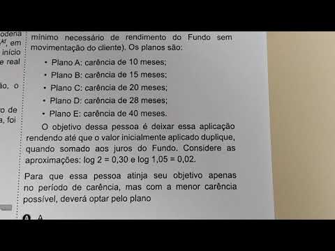 Q157 Matemática ENEM 2019 (amarelo): Uma pessoa fez um depósito inicial de R$200 em um Fundo de Inve