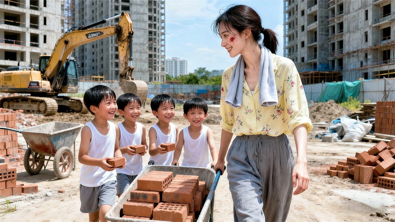 Girl Raised 3 Kid by Working as Bricklayer; 20 years later,They Became Billionaires&Repaid Billions.
