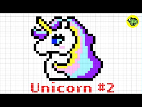 【Pixel Art Easy - Unicorn Series#2】How to draw a Unicorn (size 28 x 26)