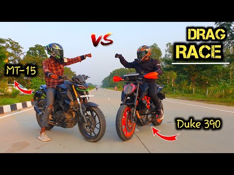 DUKE 390 VS MT 15 DRAG RACE 😱