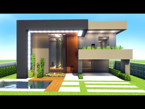 Minecraft Tutorial - How to make a Modern House Manyacraft