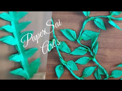 DIY Hanging leaves wall decor,Crepe Paper Vines for room decoration without Craft wire@PaperSai arts