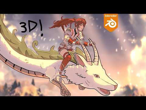 I Spent 90 Hours Making a 2D+3D Dragon Animation in Blender!