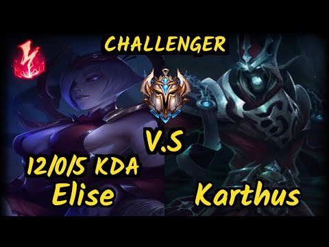 BJK Gilius (ELISE) vs KARTHUS - 12/0/5 KDA JUNGLE CHALLENGER GAMEPLAY - EUW