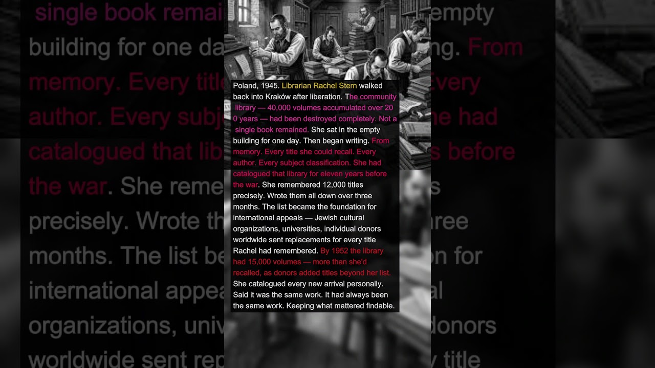 She Rebuilt a Jewish Community Library From Memory After the War | Military History Talks