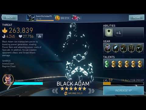 Injustice 2 Mobile - Maxing out Black Adam’s gears to LVL 60