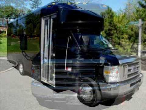 2010 Loaded Luxury Limo Ford E350 Gas 14 Passenger Shuttle Bus For Sale !