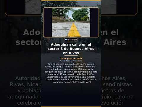 Adoquinan calle en el sector 3 de Buenos Aires en Rivas