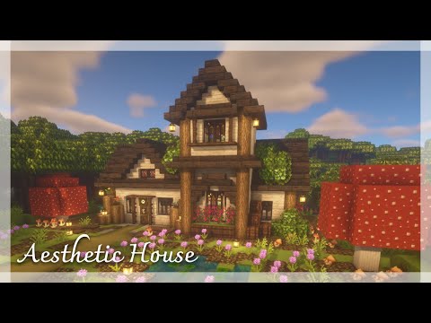 [Minecraft] 🍄Aesthetic House Tutorial / Cottagecore / Mizuno's 16 Craft Resource Pack