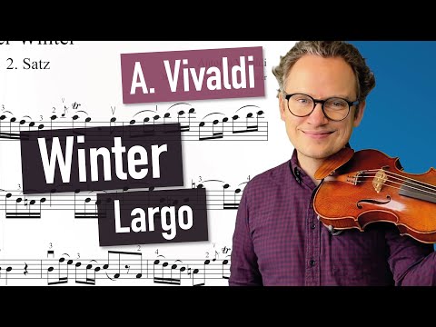 A. Vivaldi - Winter (Largo) - The Four Seasons | violin sheet music | piano accompaniment