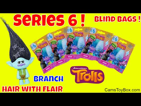 Trolls Series 6 Blind Bags Opening Branch Hair with Flair Dreamworks Surprise Toys