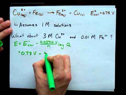 Nernst Equation + Example (Concentrations)