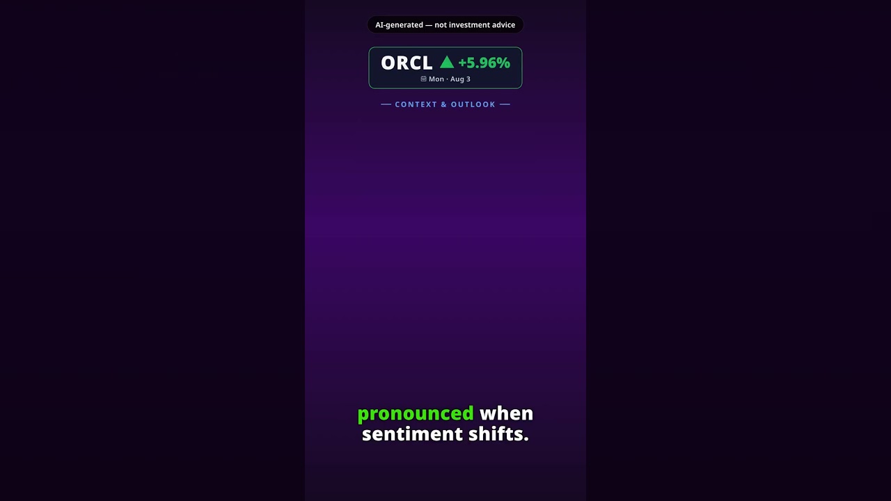 Why Is Oracle Stock Spiking Today? ORCL +5.96% (Aug 3)