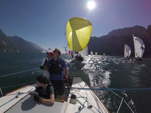 Jelignite at the J24 Worlds 2018. Lake Garda. Italy. Down Wind leg