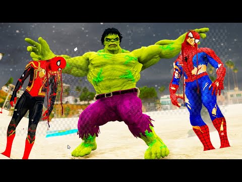 SAVAGE HULK VS TEAM-SPIDER-MAN -EPIC BATTLE #Priyahindigaming