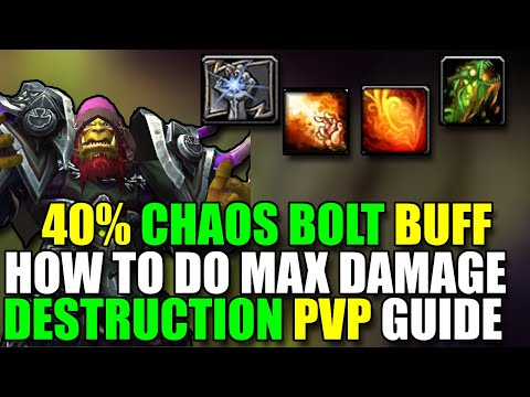 DESTRUCTION WARLOCK 10.0.5 PVP GUIDE - HOW TO DO MAXIMUM DAMAGE - ROTATION - ITEMS - STATS - GEMS