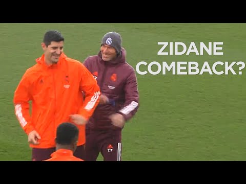Zidane training together with Real Madrid players