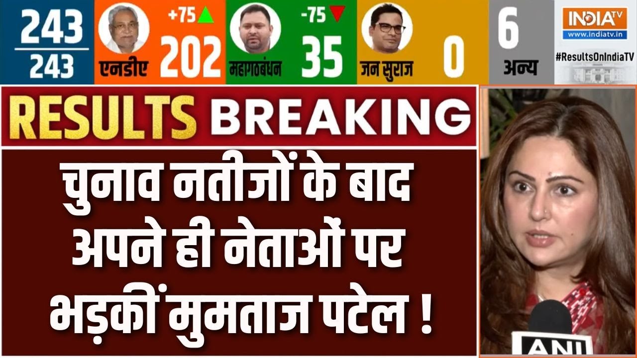 Mumtaz Patel On Bihar Result : चुनाव नतीजों के बाद अपने ही नेताओं पर भड़?