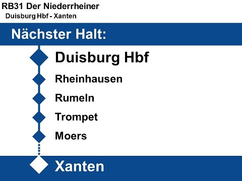 [NWB] Ansagen RB31 Duisburg Hbf - Xanten