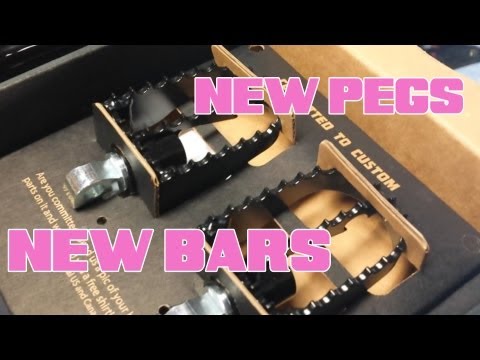 Installation of Burly Brand MX Foot pegs and Clubman Handlebars on Harley Sportster Forty Eight
