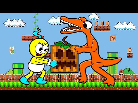 Baby Long Legs versus Orange Rainbow Friends but in Minecraft World together - Minecraft Animation