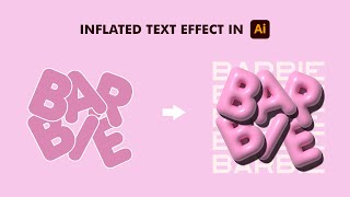 Inflated text effect for beginners | 2D to 3D | Adobe Illustrator Tutorial
